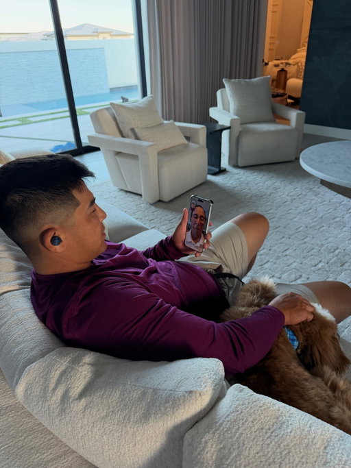 No matter where golf takes me, I always find time to check in with my dad. Although we’re in different cities, the sound of his voice means everything. @technics_global