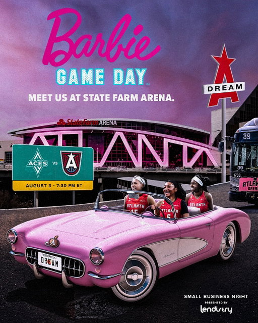 WE’RE HEADED TO THE ATLANTA DREAM HOUSE 🩷 

Join us at State Farm Arena for Barbie Game Day and @lendistry Small Business Night! 

Tickets go on sale at 12pm ET!