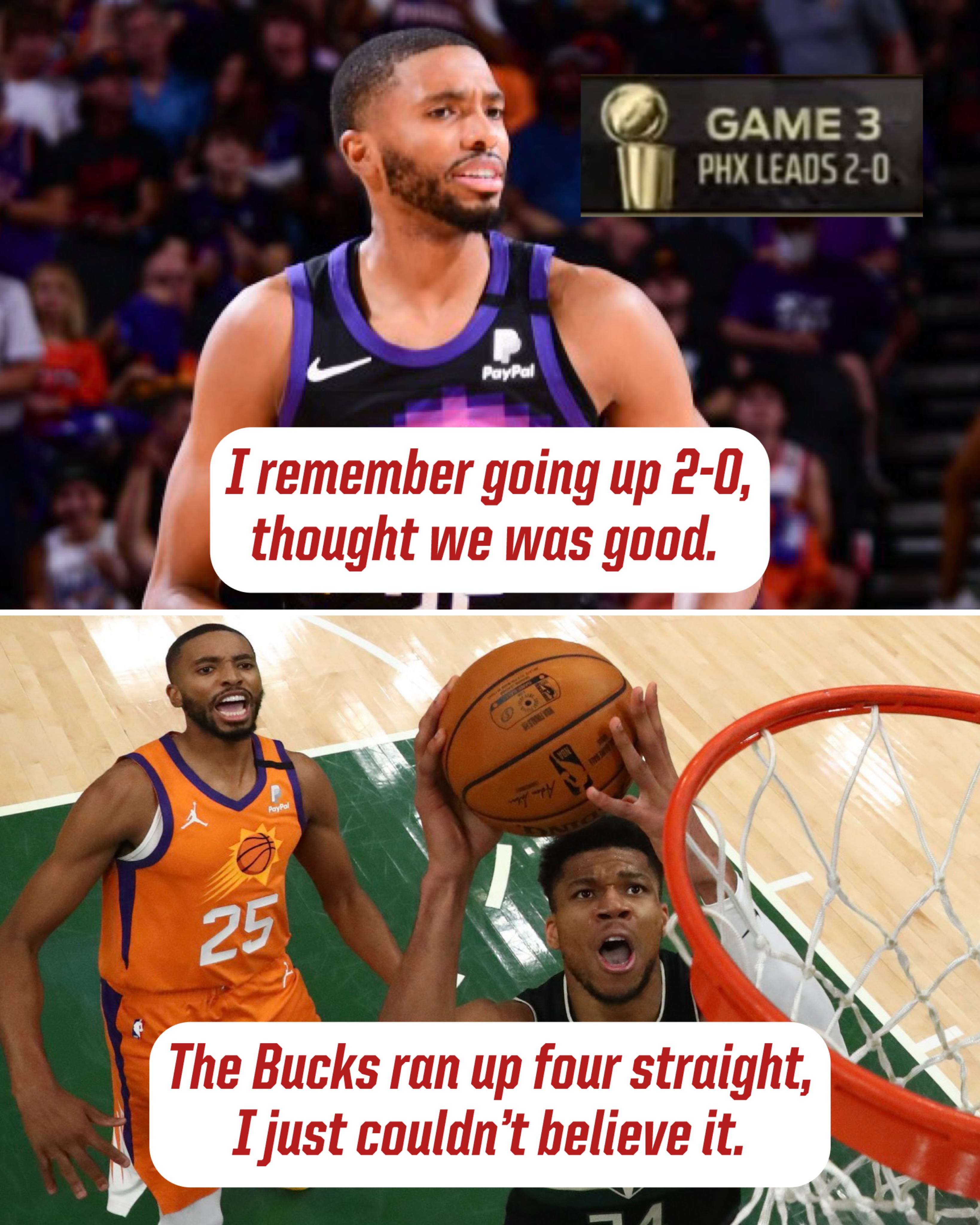 Mikal Bridges experienced heartbreak in Phoenix, watching the Suns go up 2–0 in the Finals only to see it slip away at the finish line. Eventually, he got traded to Brooklyn as part of the Kevin Durant deal, a shift that reshapes everything he thought he knew about winning, loyalty, and what it takes to get back to the top.

In Brooklyn, he took on a bigger offensive role before eventually getting traded again this time to the Knicks, where he reunited with former college teammates and helped form a new contender identity in New York. 

The Knicks pushed through the East and reached the NBA Finals a year after losing to the Pacers in 7 games in the ECSF. Even after going up 2–0 again on the league’s biggest stage, he had a 0–0 mindset every night. That approach carried him through the full arc: from Phoenix heartbreak, to Brooklyn growth, to New York redemption, ending with a championship after years of falling short and rebuilding the path ❤️