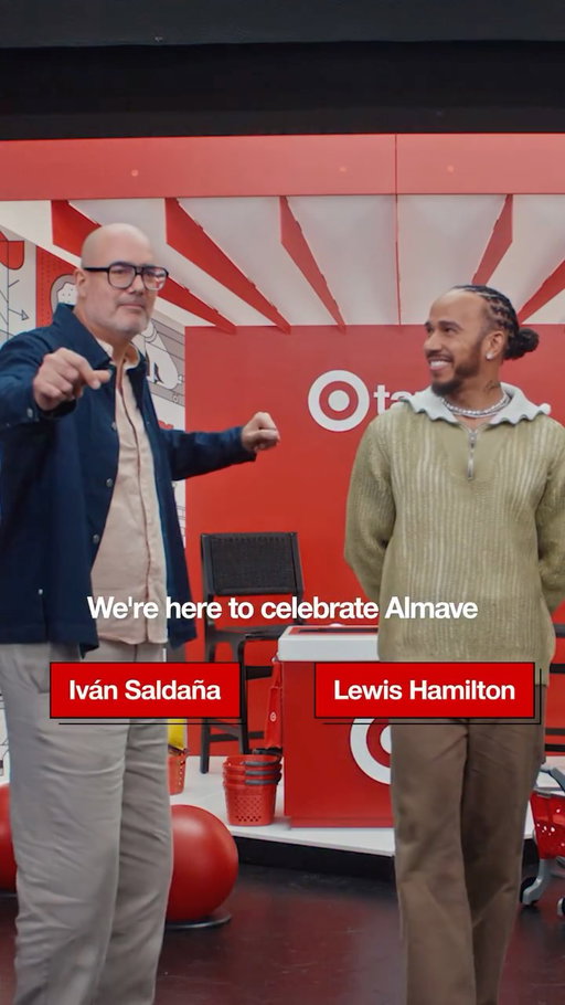 A Target run at championship pace. 🏁 @lewishamilton and @agabiotico made a pit stop at #TinyTarget to celebrate @Almave making it to Target stores, put their precision pouring skills to the test, and pick up some of their favorite Target finds.

Watch the full episode now at the link in bio! 🎯