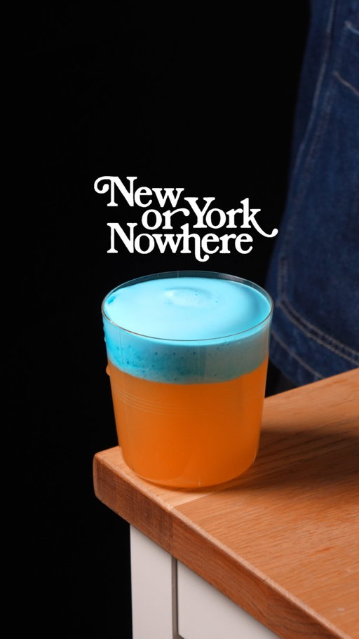New York or Nowhere

Blanco Tequila, Acid Adjusted Orange, Passionfruit, Blue Curaçao Foam

LGK!!!

Blue curaçao foam:
120 ml blue curaçao
80 ml water
1.2 g citric acid
0.4 g malic acid
1.2 g Methocel 50
0.6 g xanthan gum
Blend to incorporate, pour into a cream whipper, charge with 1 N2O charge, and refrigerate for at least 2 hours.

For the cocktail:
2 oz blanco tequila
1 oz acid adjusted orange juice
0.5 oz passionfruit syrup
0.25 oz orange liqueur
Shake with ice, pour into a rocks glass over fresh ice, and top with the blue curaçao foam.

#cocktails #drinks #mixology #knicks