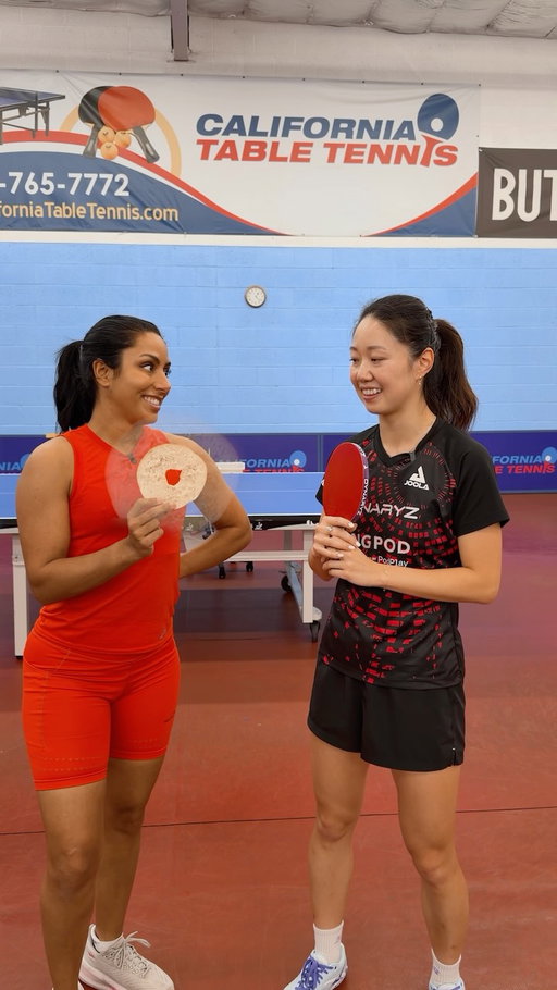 Can I beat 🏓 Olympian @lilyyz if she uses a bagel as her paddle???