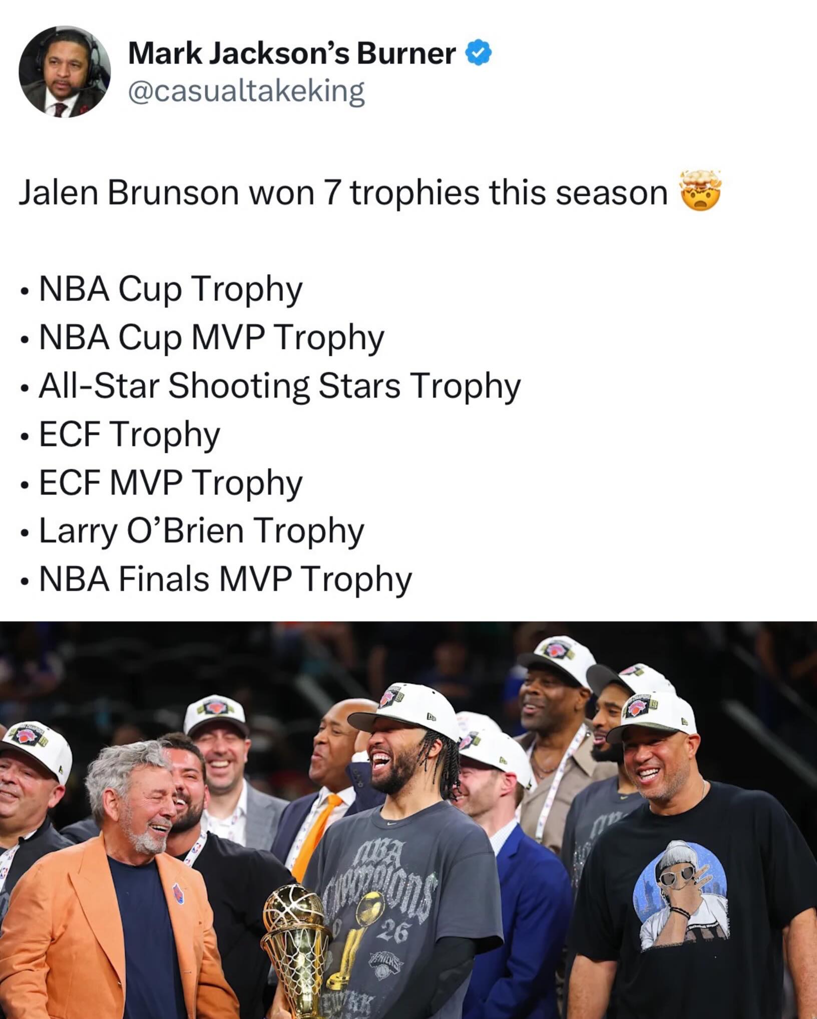 This has to be an NBA record 🤯🤯🤯

Jalen Brunson was on a different level all season long.