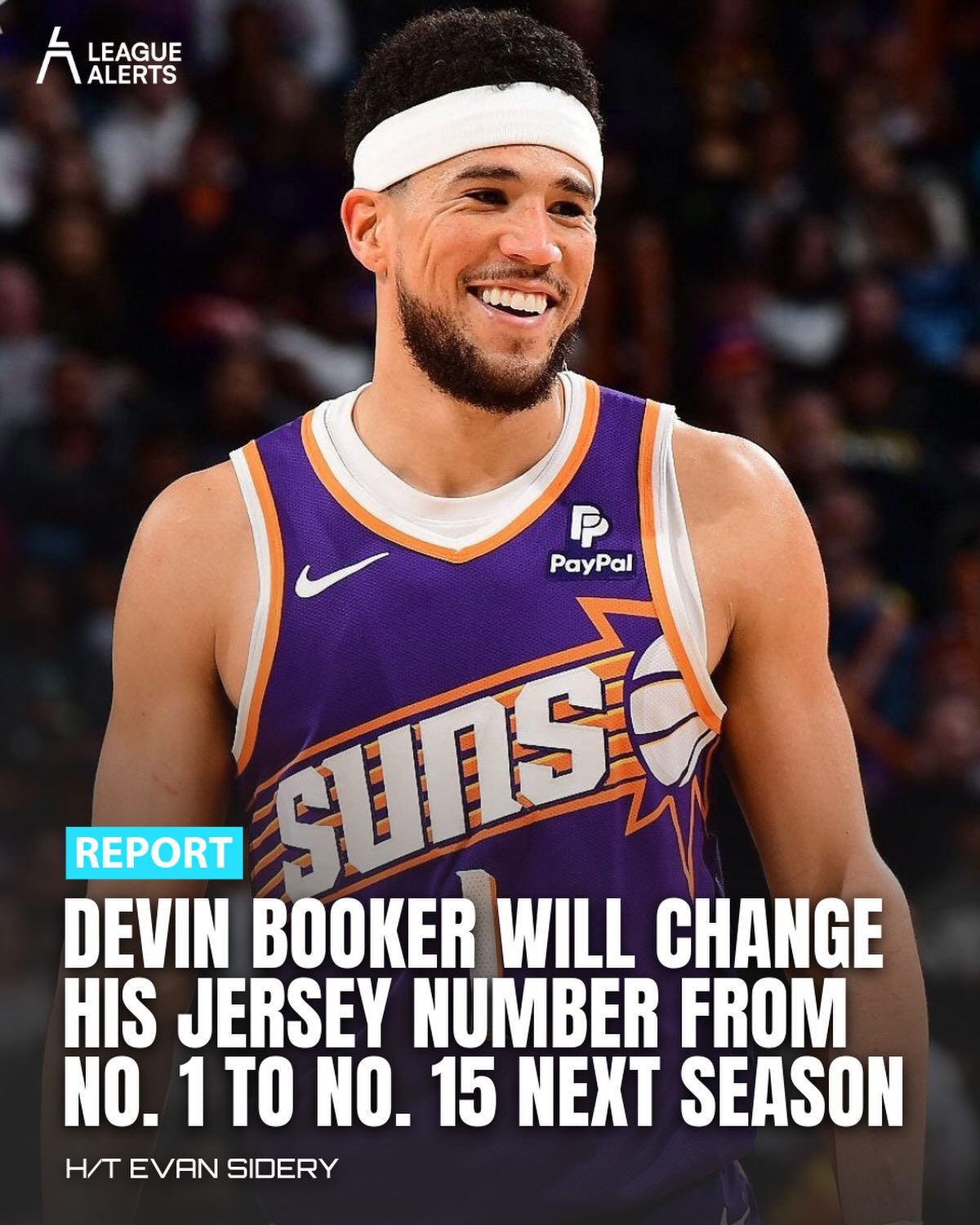 The Suns star is making the switch to the same number he wears with Team USA, chosen in honor of his father Melvin Booker.