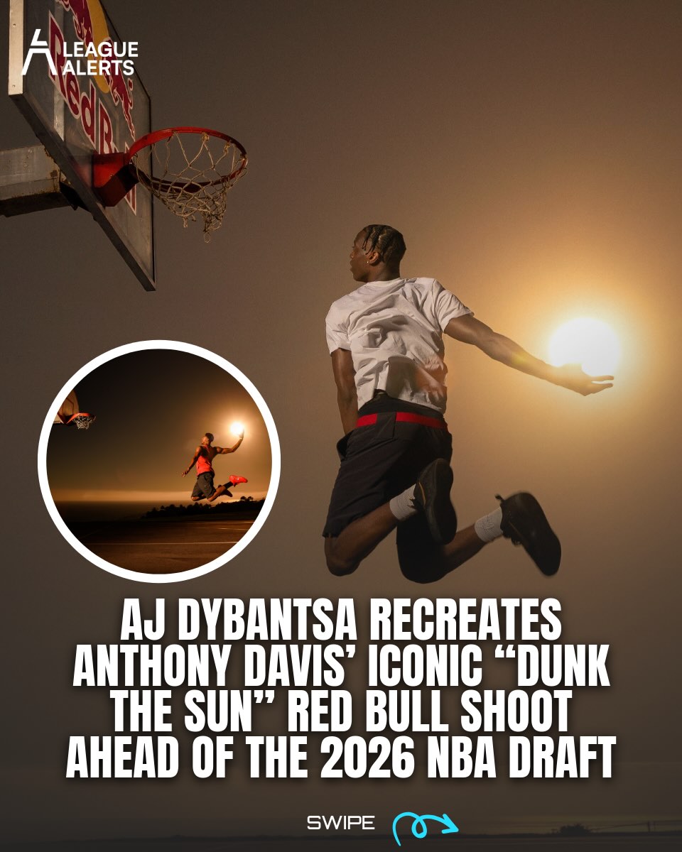 Projected #1 pick AJ Dybantsa commanded the brightest object in our solar system - dunking, shooting and palming the setting sun at Angels Gate Park in San Pedro, Calif. 

The recent shoot required precise timing, choreography, and trust between athlete and photographer to align perfectly with the moving sun, creating a powerful visual metaphor for Dybantsa’s rising presence in basketball as the next orbital force in the hoops universe that everything revolves around. 

The concept continues a series photographer Dustin Snipes first made famous in 2015 with former No. 1 overall pick Anthony Davis dunking the sun - ironically a potential new teammate of Dybantsa’s with the Wizards. 

WHO IS AJ DYBANTSA?
Dybantsa, a 6-foot-9 forward from Brockton, Massachusetts, is widely considered the top prospect in the 2026 NBA Draft after a standout season at BYU and an international résumé that includes MVP honors at the FIBA U19 World Cup. His combination of size, versatility and skill has positioned him as the leading candidate to become the next face of the league.