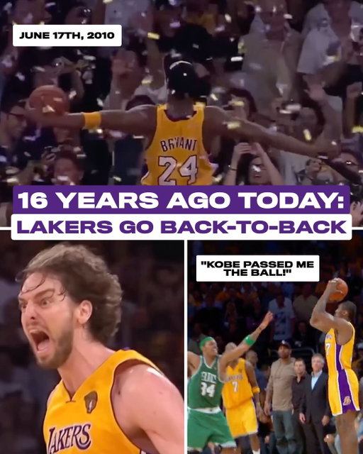 Lakers beat the Celtics in Game 7 to capture back-to-back titles. Kobe wins his fifth ring.

June 17th, 2010 was quite the day for Lakers fans 🏆🏆