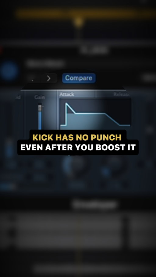 You keep boosting the kick and it still has no punch.

The punch isn't in the bottom of the kick. It's in the click. The attack right at the front of the hit.

Most people try to EQ that in, and they just end up fighting the snare for the same space. Now the mix is harsh and the kick still doesn't punch.

Use a transient designer on the kick instead. It adds the attack without dragging in all the frequencies around it.

Now the kick punches and the mix stays clean.

Save this for your next mix.

EQ or transient designer for kick punch? Drop it in the comments 👇

#mixing #mixingtips #kickdrum #transientdesigner #drummixing #musicproduction #mixingengineer #mixandmaster #homestudio #studiotips