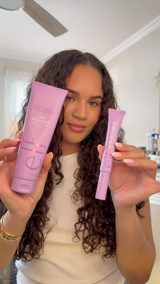 3-in-Wonder ftw 🙌 Our Associate Manager of People Success @oliviaevareyes shares her everyday curl routine using 🆕 @elfhaircare: available NOW as early access bundles on TikTok Shop!

How to get the look:
✨ Section hair as desired
✨ Lightly rake small amount of 3-in-Wonder Magic Styling Cream through each section
✨ Wet your hair using a spray bottle and scrunch curls as you go (repeat for each section)
✨ Air dry and/or diffuse
✨ Tame any flyaways with 3-in-Wonder Magic Styling Cream Wand

Shop the 3-in-Wonder Duo ($15) NOW on TikTok Shop! 🛒 Individual products launch on elfhaircare.com and target.com on June 24 and exclusively at @target stores starting July 5. #elfhair