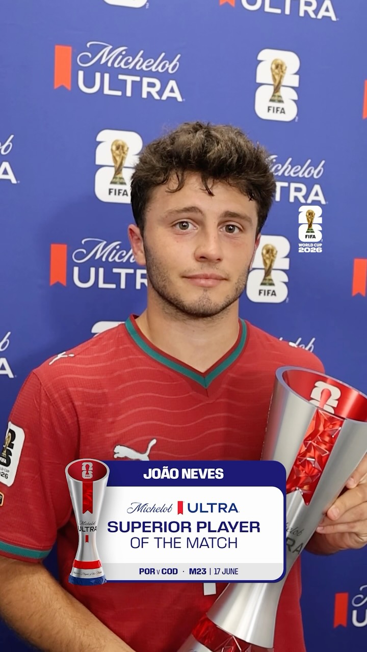 João Neves earns the @MichelobUltra Superior Player of the Match trophy. 👑

 #FIFAWorldCup #SuperiorPOTM
