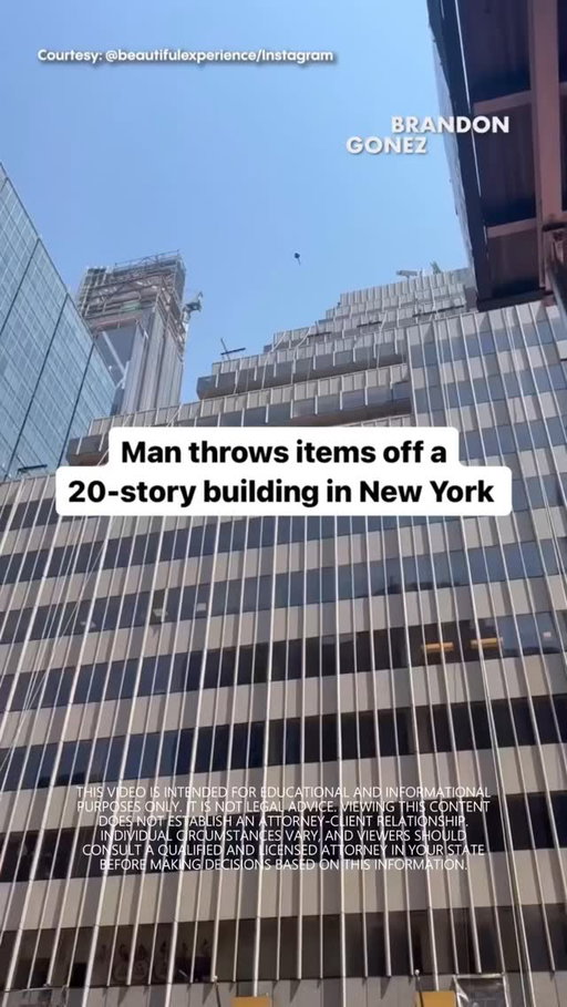 A man throwing objects off a 20‑story building in Manhattan isn’t just causing chaos; he’s creating a serious personal injury case.

Anyone struck by those falling objects may have a valid claim. Building owners have a legal duty to maintain safe premises. If they knew, or should have known, that someone had access to the roof or balcony and failed to prevent it, that’s negligence. In New York, property owners are liable for foreseeable dangers on their property, and unsecured roof access is exactly that.

If you’re ever injured by a falling object in New York City, document everything immediately, get contact information for all witnesses, and call a lawyer the same day. These cases move quickly, and so does the evidence.

Ribowsky Law handles personal injury, premises liability, and falling object cases across Queens, Brooklyn, and all five boroughs. Free consultation, call (516) 531-7833 or click the link in our bio.