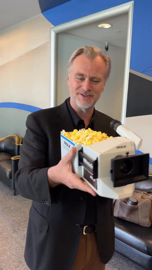 seeing my fav filmmakers geek out as much as I do over popcorn buckets was so validating 🥲 @theodysseymovie 

#ChristopherNolan #TheOdyssey #IMAX #popcornbucket