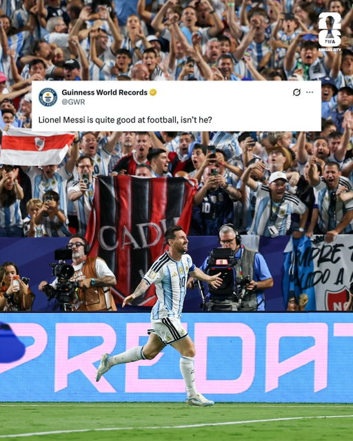 Messi lit up scoreboards and social media feeds last night 🔦

#FIFAWorldCup #WeAreKansasCity #WeAre26