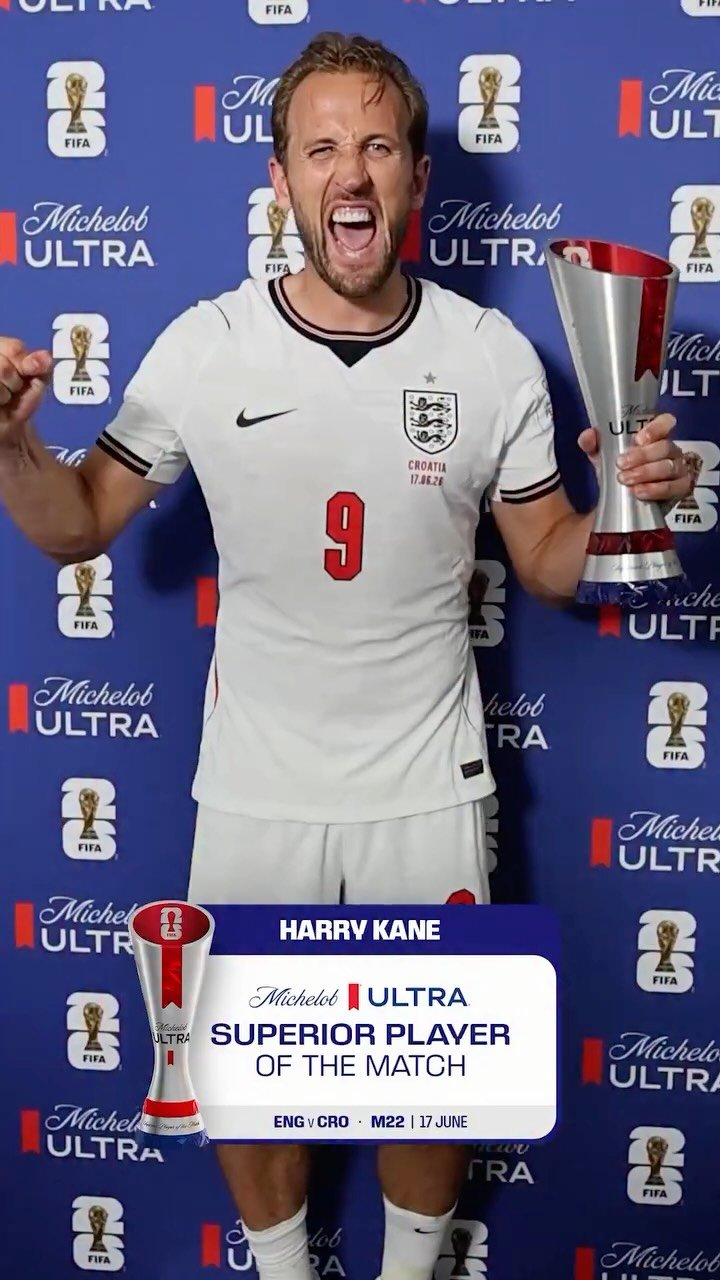 Your @MichelobUltra Superior Player of the Match is Harry Kane. 🌟

 #FIFAWorldCup #SuperiorPOTM
