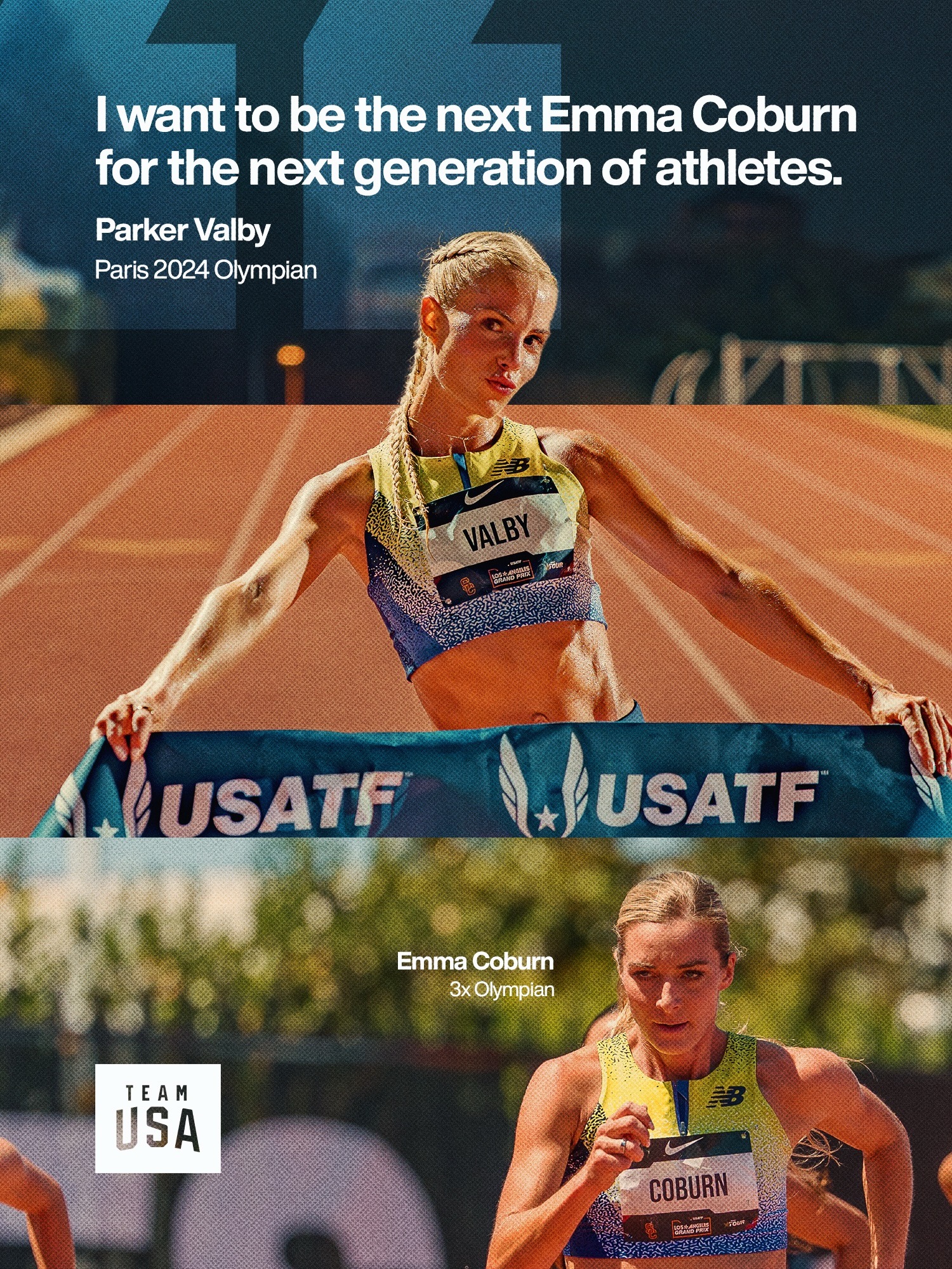 Leading the next lap. 🇺🇸

The Team USA athletes @parkervalby once looked up to are now her teammates as she chases big goals on the road to @la28.