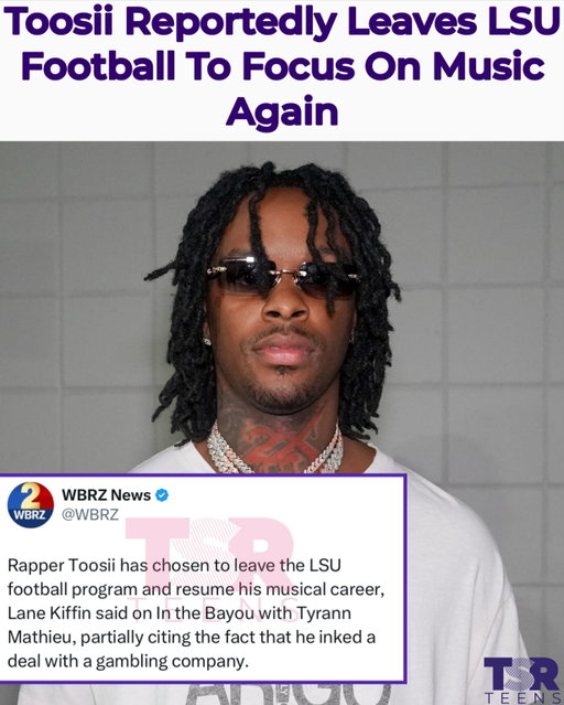 TSR Staff: Kai H! @itskaidiamond
__________________________________
#Toosii has reportedly stepped away from LSU’s football program and returned to focusing on his music career, according to LSU head coach Lane Kiffin.
__________________________________
During a recent appearance on Tyrann Mathieu’s podcast, Kiffin said Toosii left the program due to limitations associated with balancing college football and his professional music career.

“He signed with one of the gambling companies where you do commercials and promotional work,” Kiffin said on the podcast, which was released Tuesday.
__________________________________
According to WBRZ, Toosii informed the team he wanted to return to making music full time after pursuing football at the collegiate level.

The LSU coach said the rapper’s decision to join the football program was genuine and not a publicity stunt. “I really enjoyed being around him. It wasn’t a stunt at all,” Kiffin said. “He really wanted to see if he could do it.” (📸: @gettyimages) ✍🏽: #TSRStaffKH