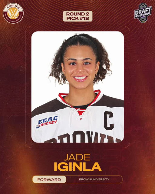 Got a gem.

With the 18th pick, PWHL Hamilton selects Jade Iginla!