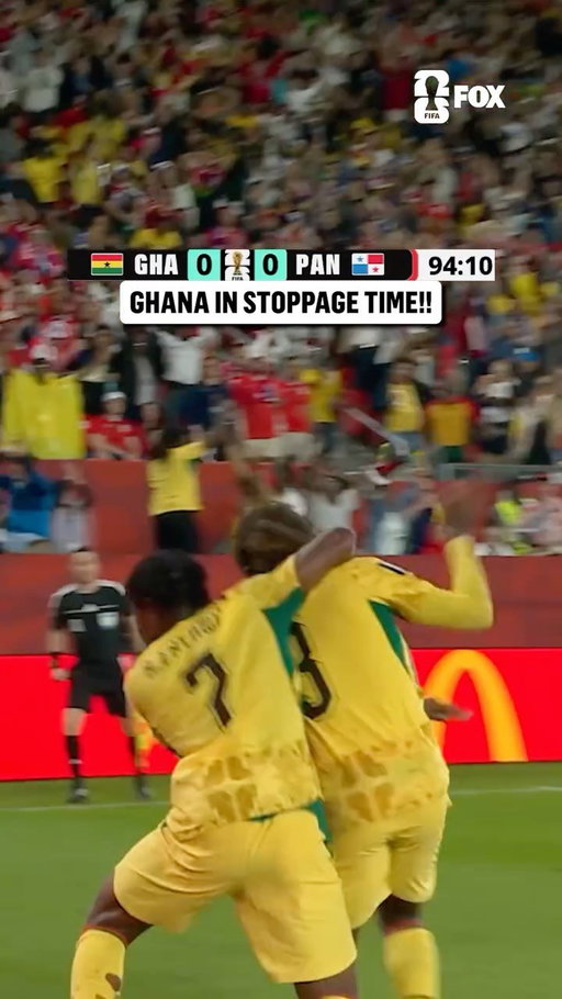 GHANA SCORES ITS FIRST GOAL OF THE 2026 FIFA WORLD CUP TO WIN IT IN STOPPAGE TIME!

Caleb Yirenkyi puts it in the back of the net!