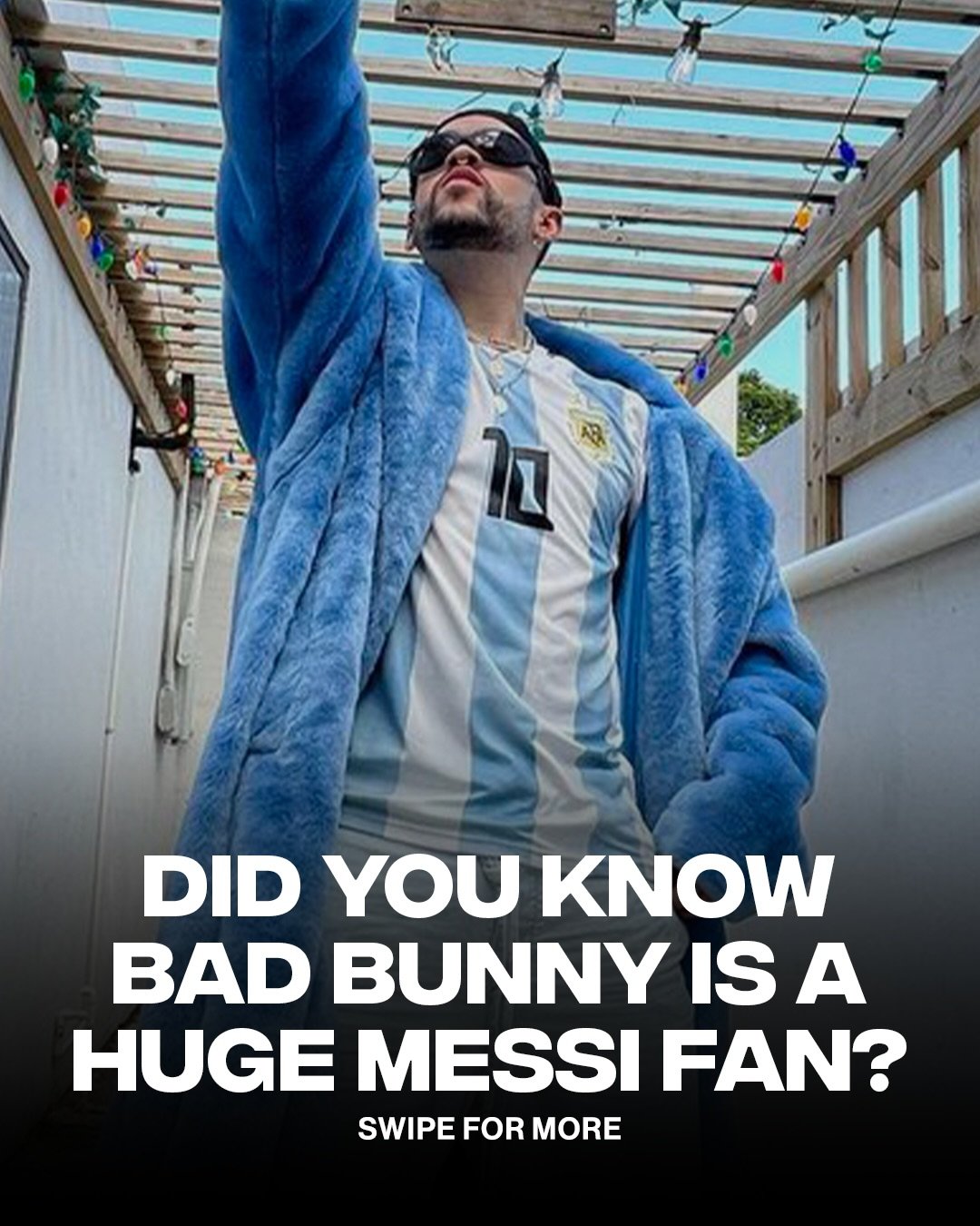 BENITO🇵🇷 🤝 MESSI 🇦🇷

Bad Bunny has never been shy about his love for Argentina. From repping the national team during the 2022 World Cup in Qatar to name-dropping Lionel Messi throughout his 2023 album ‘nadie sabe lo que va a pasar mañana’, Benito has consistently shown admiration for the football icon and the country.

In a 2025 interview, Messi revealed that he and Bad Bunny keep in touch. The two Adidas stars have also appeared together in multiple ad campaigns and even collaborated on a sneaker.

Did you know Bad Bunny was such a big Messi fan?

📹: @badbunnypr
📸: GETTY
📸: @adidasoriginals