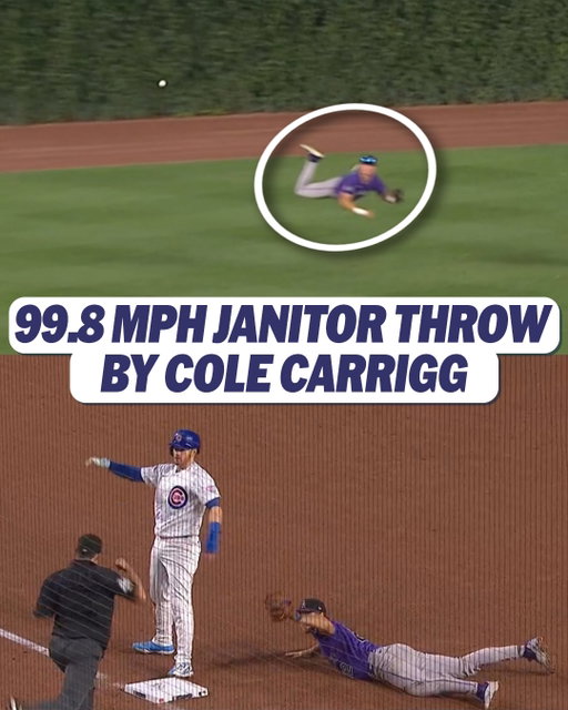 The Rockies prospect records the 5th-hardest assist by an MLB outfielder this season 🚀