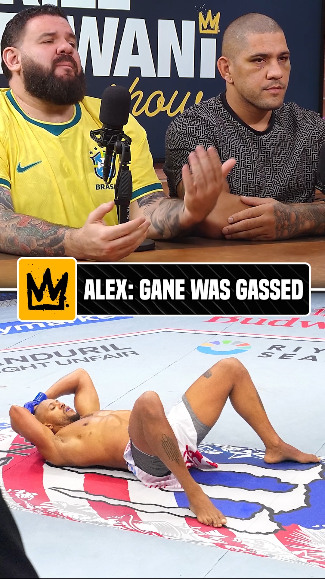 "You see the people like, oh, he was laying down because he was celebrating. No, he was that tired." 

Alex Pereira says Ciryl Gane's gas tank was running empty when the fight was stopped ⛽️🪫 #HelwaniShow