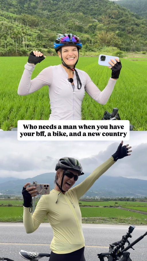 Add a bike and 600 miles and your exes will never find you 🚴🏼‍♀️

Because you’re thriving and their waiting for your next post.

Send this to your adventure friend.