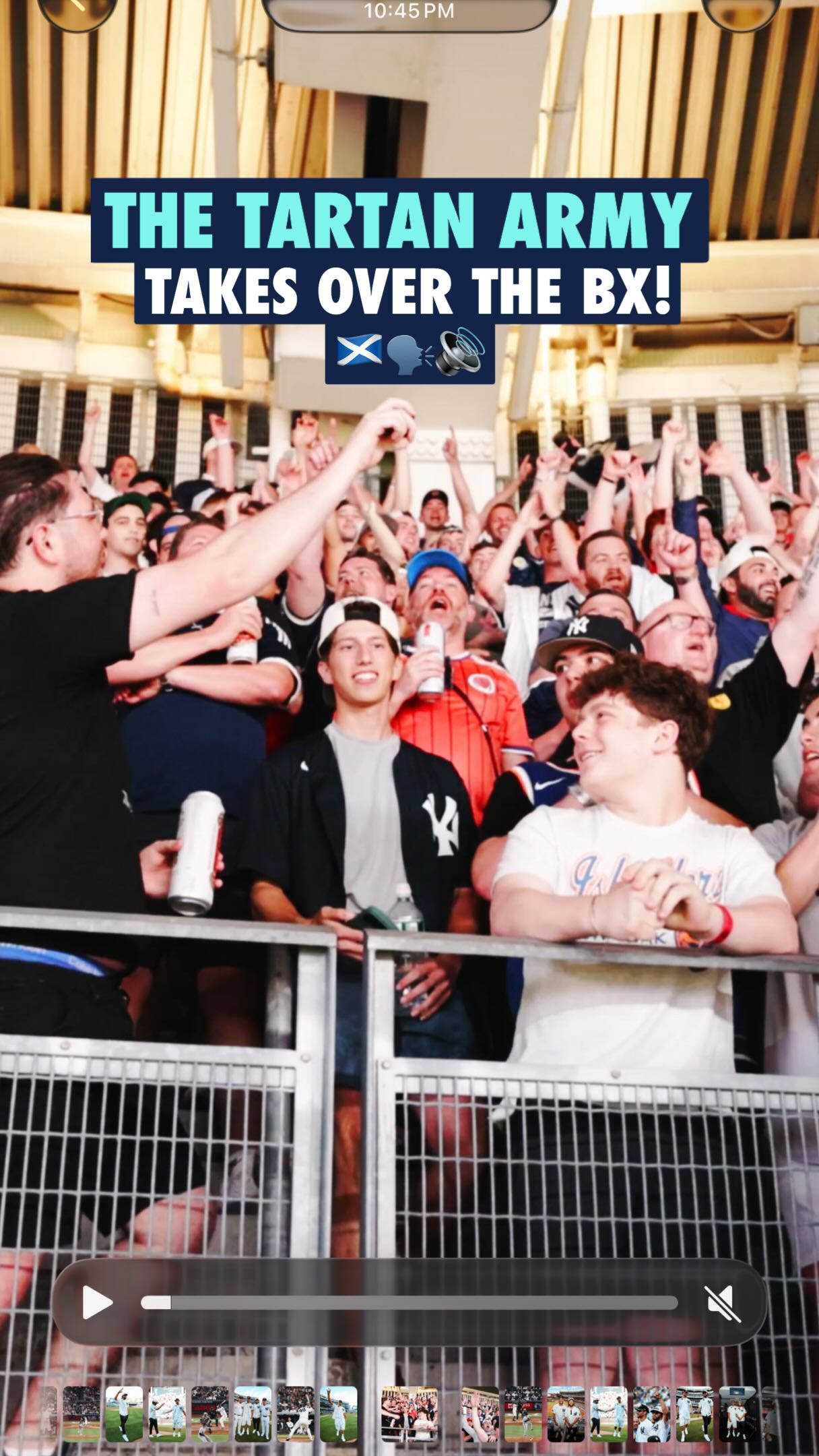 No Scotland, no party 🏴󠁧󠁢󠁳󠁣󠁴󠁿

Listen to the Tartan Army in full force at Yankee Stadium 🗣️