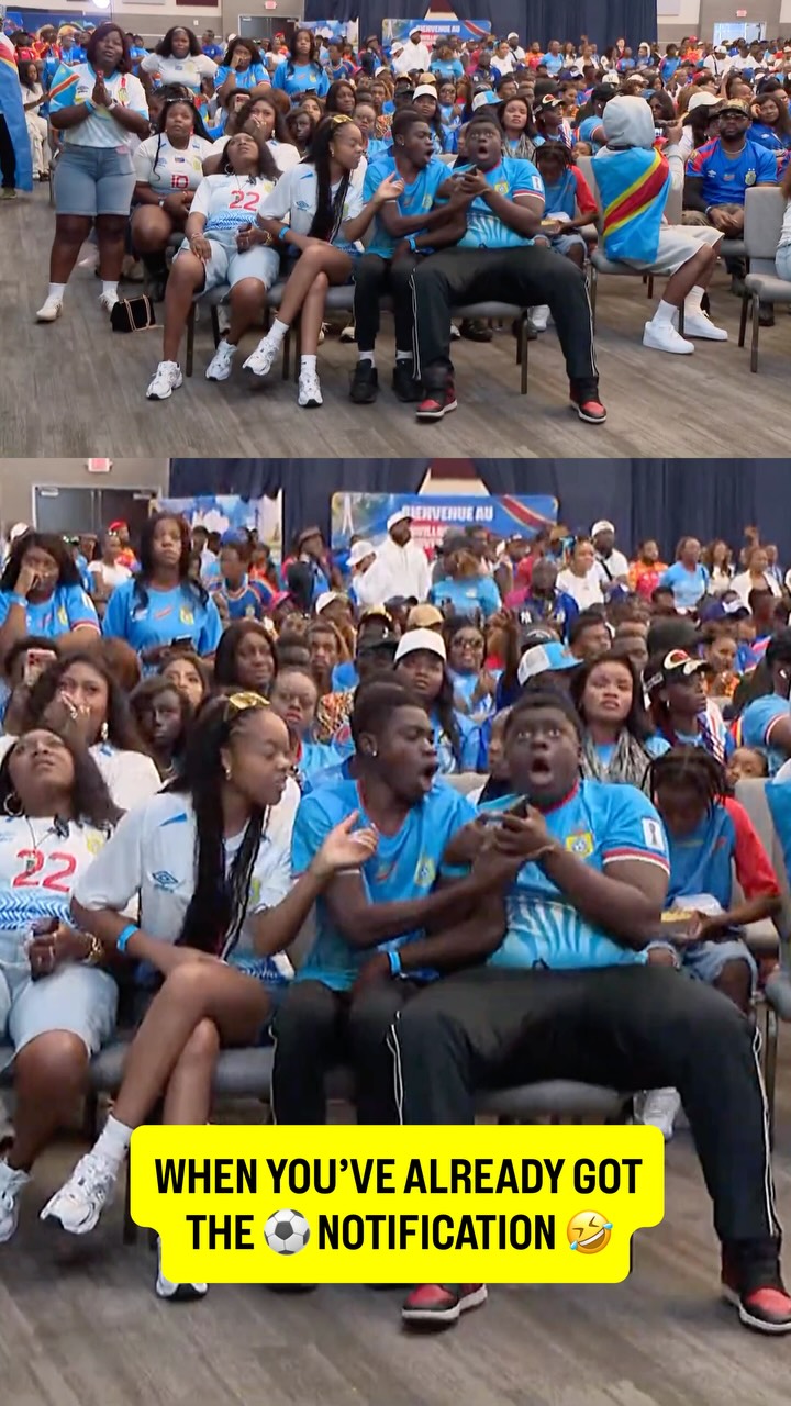 Their faces: priceless 😂

DR Congo fans celebrate their goal against Portugal, but some fans celebrated before it happened on tv 😭

🎥 @khou11