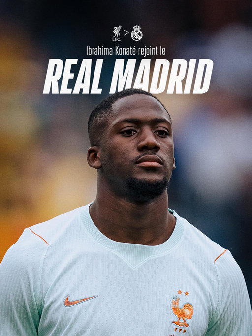 Ibrahima Konaté s’engage avec le @realmadrid 🇪🇸✍️

🇫🇷 Notre défenseur aux 28 sélections avec les Bleus, retrouvera plusieurs de ses coéquipiers en équipe de France : @aurelientchm, @k.mbappe, @camavinga et @ferland_mendy.

Ibrahima Konaté has signed for Real Madrid, where he will reunite with several of his France teammates.