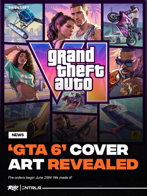 #Rockstar announced that pre-orders for Grand Theft Auto VI will officially begin on June 25‼️

They also revealed the game’s official cover art👀

Y’all hyped for this⁉️