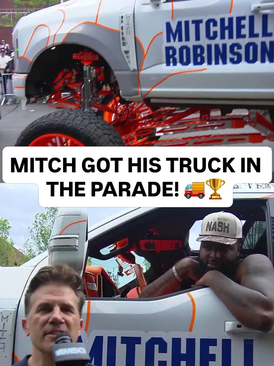 @mrobinson23_ mentioned he wanted his truck in the parade and now he gets to take it for a ride through Manhattan! 🙌 Knicks Championship Parade LIVE NOW on NBA TV and the NBA App 🏆