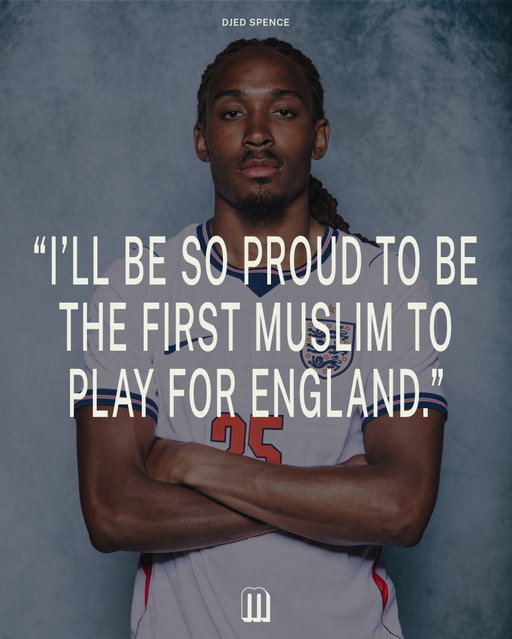 Djed Spence did it. The first Muslim to play for England at a World Cup. 

As good as his word.
