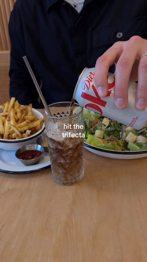 he knows fries 🤝 diet coke 🤝 caesar salad