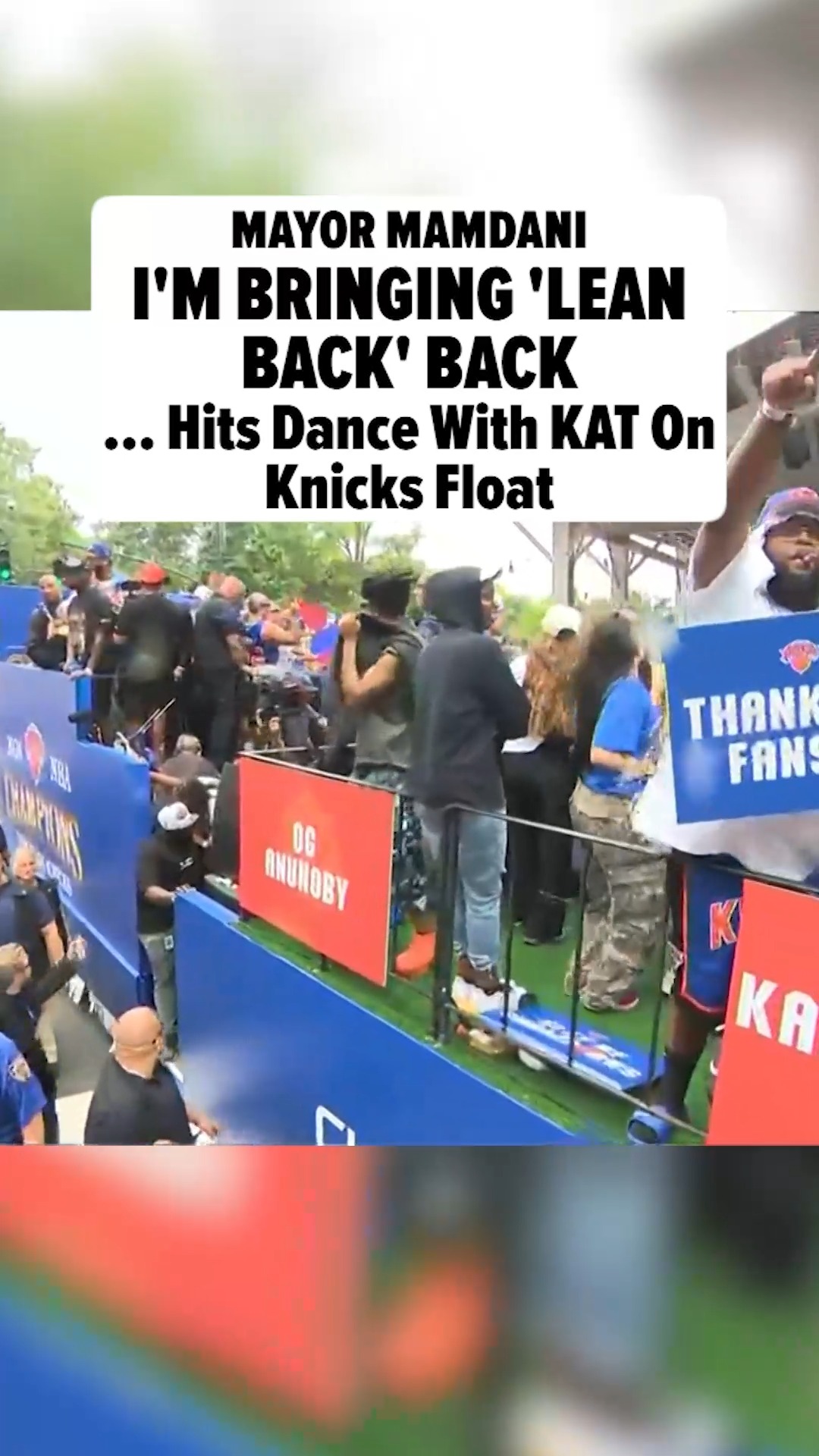 🥳🏆 Zohran Mamdani is partying like a champion on Thursday ... joining the New York Knicks on their float for their NBA Finals parade -- and showing off his moves that would make Fat Joe proud!!