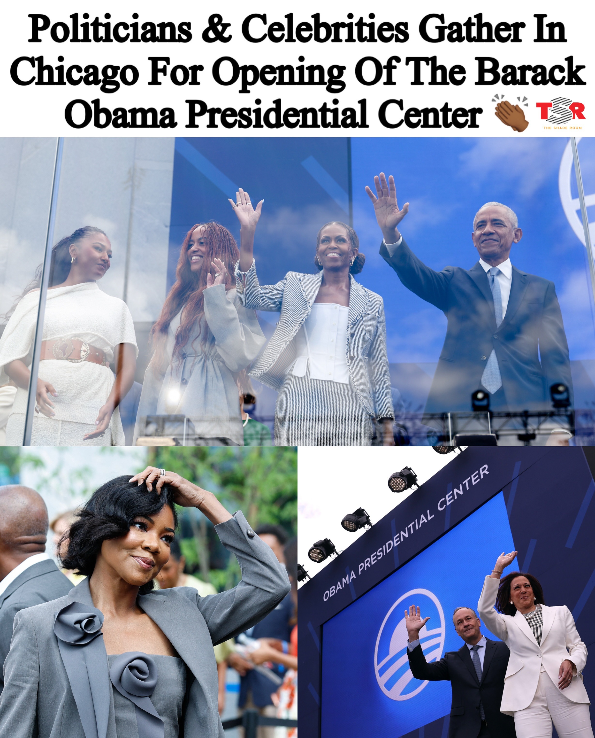#TSRPolitics: Chicago currently is filled with politicians, celebrities, community leaders, and supporters gathered for the opening of the #BarackObama Presidential Center. 👏🏾
_____________________________________
The center celebrates President Barack Obama’s legacy while creating a space dedicated to leadership, community engagement, and inspiring future generations.
_____________________________________
Swipe to see who pulled up for the historic occasion. 👉🏾 (📸: @gettyimages, @apnews, @obamafoundation) ✍🏾: #TSRStaffLG