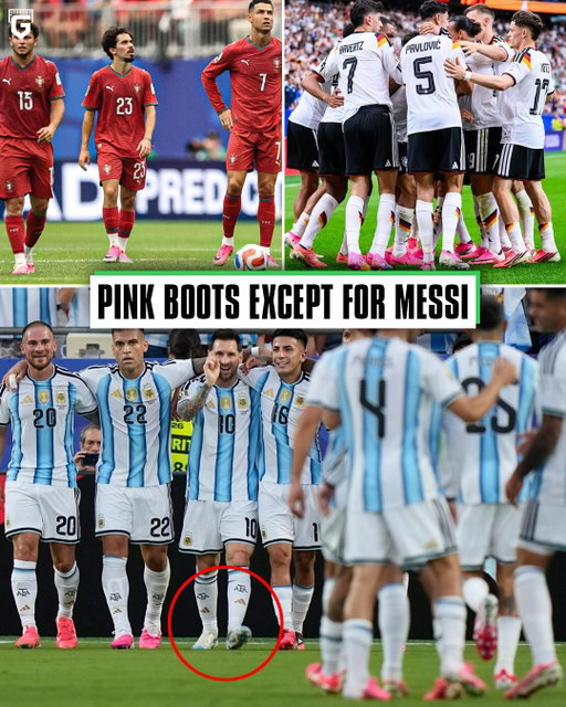 🚨The reason why every player at the World Cup has pink boots:

Brands like Puma, Adidas & Nike use the World Cup to promote their new boot releases with the athletes they sponsor

Pink boots stand out the most on green grass so they all released pink boots thinking nobody else would

Now everyone has pink boots and nobody stands out.

However, despite the fact that practically all the outfield players followed the rule, there was one player in Argentina who didn’t during the first match. 

Who was it? Yes, Lionel Messi, who wore his Adidas boots nicknamed “El Último Tango” (The Last Tango), in what will be his final World Cup. Another exception to the rule was Dibu Martínez, although he was in goal.
