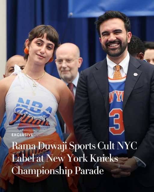 There has been an indescribable joy sweeping New York City. Over the weekend, the @nyknicks took home their first NBA championship in 53 years, and one such die-hard enthusiast is undoubtedly New York City’s Mayor Zohran Mamdani. For today’s parade celebrating the victory, the first lady of New York City, Rama Duwaji, stepped out in a cascading Knicks T-shirt dress. “I could not be more proud of our city and everyone representing it right now,” said designer @MissClaireSullivan, who made the upcycled dress entirely from bootleg Knicks merch. Tap the link in our bio for all of the details.