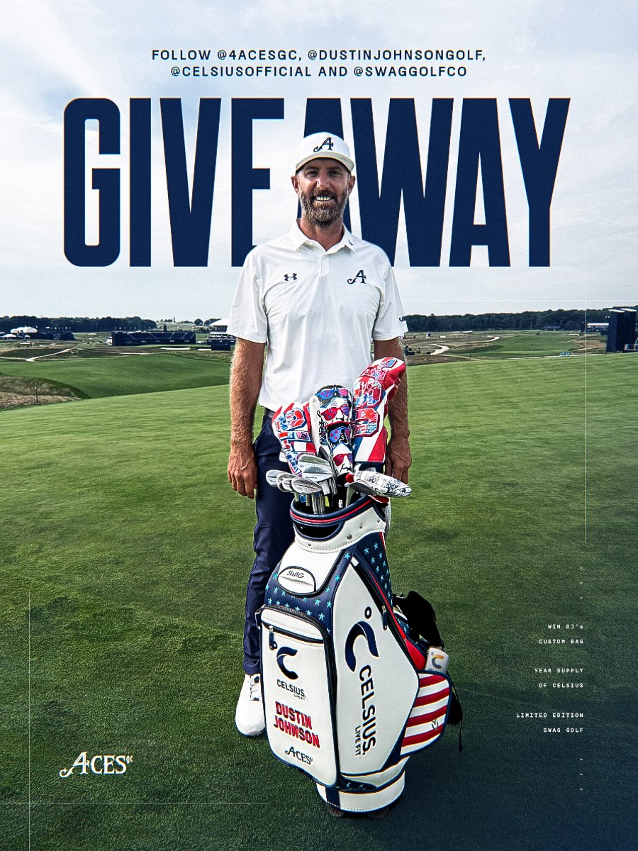 We are giving away a limited edition staff bag, a years supply of Celsius + SWAG head cover set in honor of this weeks @usopengolf 🇺🇸! To enter:

1. Follow all 4 accounts 👉🏽 @4acesgc, @celsiusofficial, @swaggolfco, @dustinjohnsongolf 

2. Tag your friends in the comments. 
1 tag = 1 additional entry

Winner selected July 10th. T&Cs in bio.