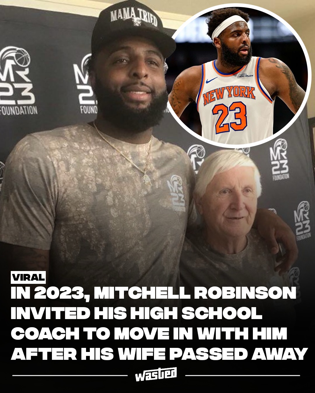 In 2023, New York Knicks center Mitchell Robinson invited his former high school coach to move in with him after the coach's wife died, repaying years of mentorship with an act of quiet generosity. The coach, Butch Stockton, had guided Robinson at Chalmette High School in Louisiana, helping shape him into a McDonald's All-American before he jumped straight to the NBA.

The bond extended to Stockton's wife, Dawn. When she was hospitalized with metastatic cancer, Robinson visited her nearly every day, growing close to the couple. After she died in September 2023 at age 70, following 31 years of marriage, Robinson approached his old coach at the funeral with an offer. "He said, 'Coach, there's no reason to stay down here in Louisiana. You come to New York with me and enjoy yourself and get your mind back straight,'" Stockton recalled on an MSG Network broadcast.

Stockton took him up on it and moved into Robinson's New York home. "It works out for the best," Robinson said. "I help him out, he helped me." The center also mourned Dawn publicly on Instagram, writing that she had "been too good to me" and asking her to keep watching over him.

Sources: CBS News, TODAY, Newsweek.

Via  @mcnuttmonica