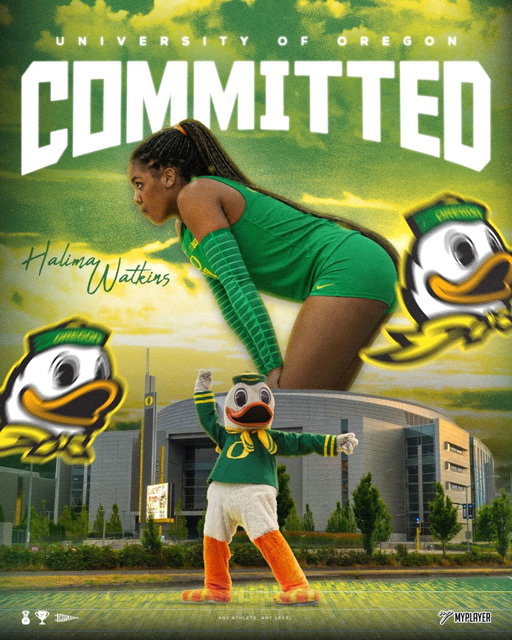 Class of 2028 Rightside Halima Watkins is committed to Oregon! Congrats @hwatkinsvolleyball.28 Sco Ducks!

@hwatkinsvolleyball.28 | @myplayercommits