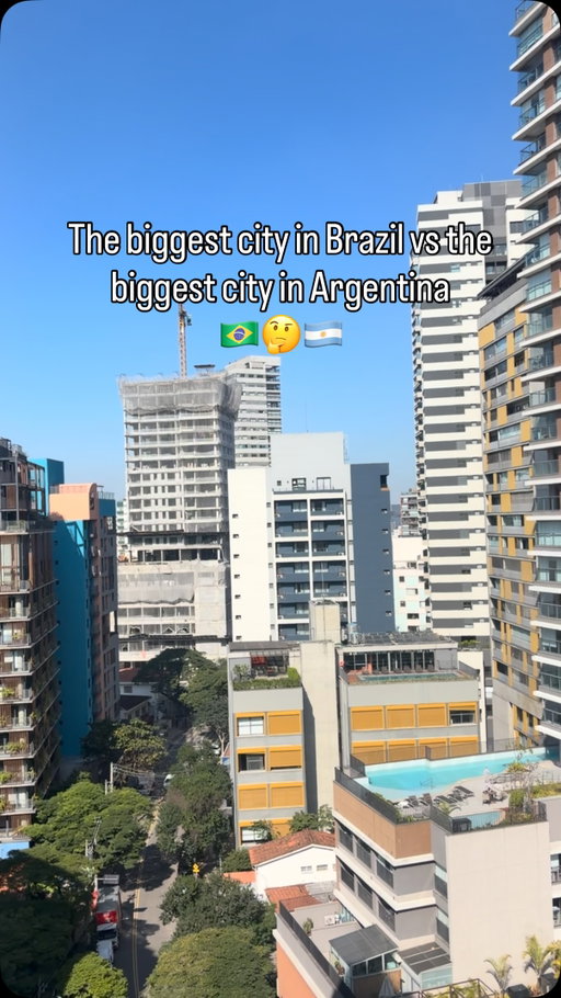 São Paulo, Brazil 🇧🇷 vs Buenos Aires, Argentina 🇦🇷:

São Paulo has more economic energy - new construction, commercial density, and a wider, more available range of services and luxuries.

Buenos Aires has the better vibe. It’s easier to walk and jog, feels safer, has superior park culture and city planning, and has everything you need within walking distance - just not at São Paulo’s scale or polish.

São Paulo feels more productive, Buenos Aires feels more fluid.

Have you been to both yet? 🇧🇷🇦🇷