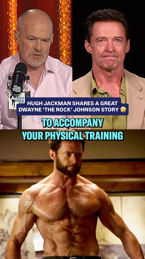 @thehughjackman tells the incredible story of how @therock helped him with his workout / diet regimen while training to play Wolverine, and made fun of his cheat meals 🤣

See Hugh in ‘The Death of Robin Hood’ will be available in theatres TOMORROW!