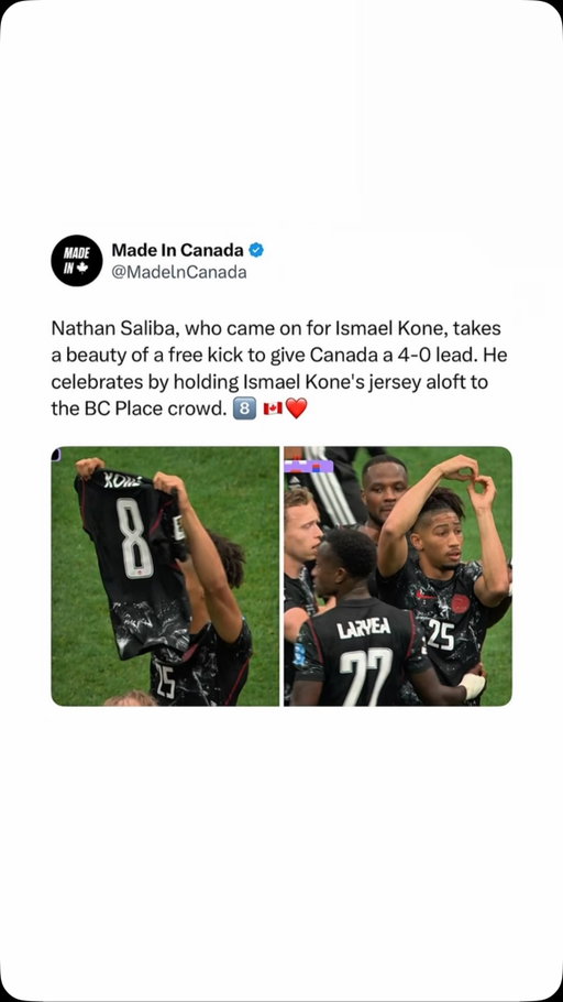 Canada is behind Koné 🇨🇦❤️