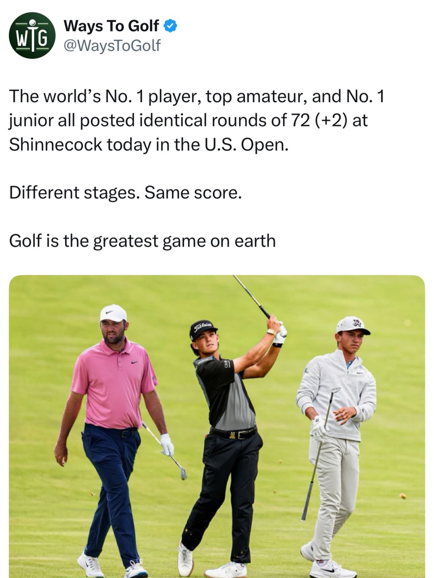Shinnecock has not disappointed so far. America’s favorite Wyndham Clark in the lead after day one 👀
•
Use code USOPEN50 for a free $50 when you deposit on the Polymarket app
