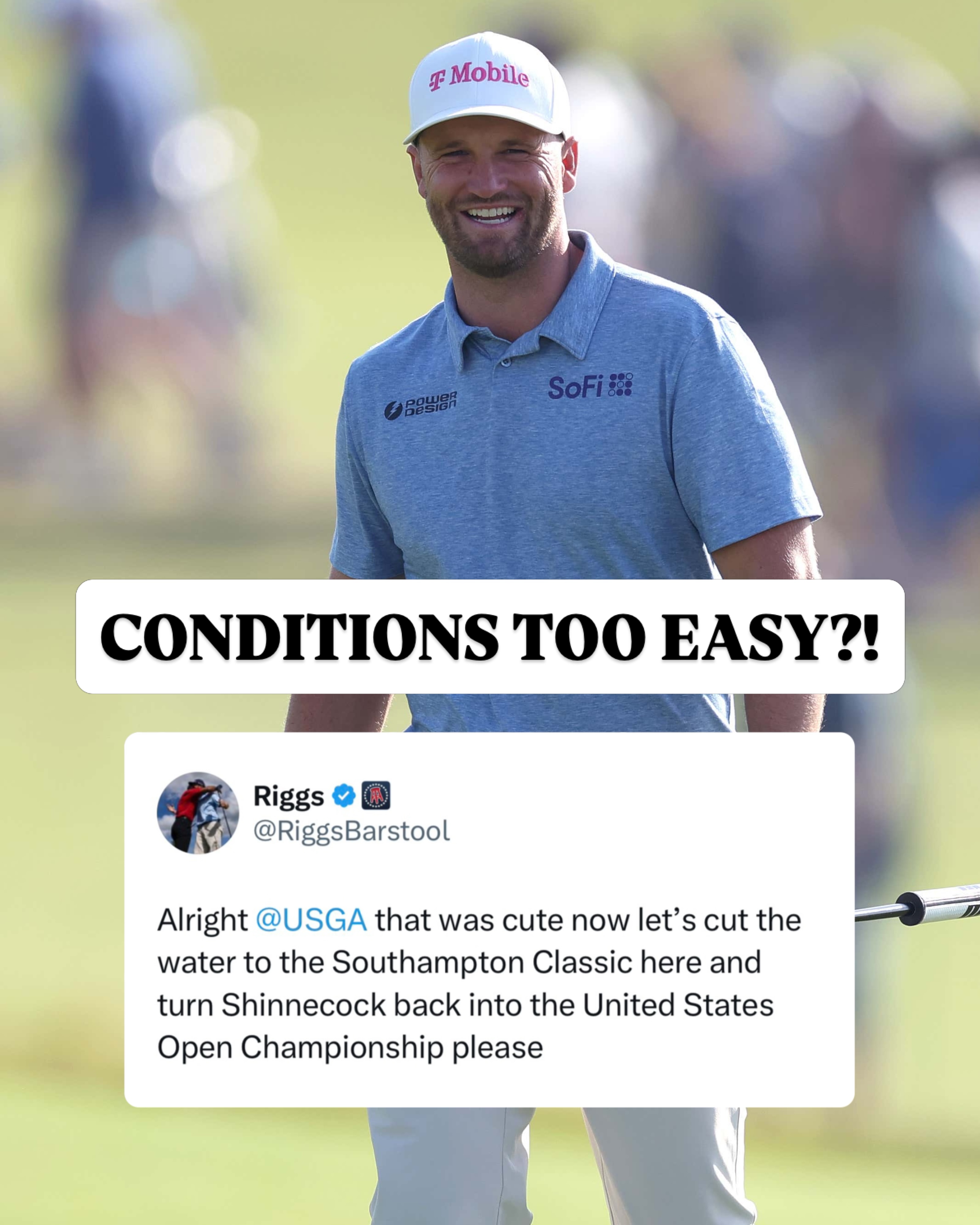 The horn has sounded for Day 1 at Shinnecock. Were conditions too easy today? 👀

Wyndham Clark sits at 6-under & holds a 4 shot lead, but has 2 holes left to finish his first round tomorrow.