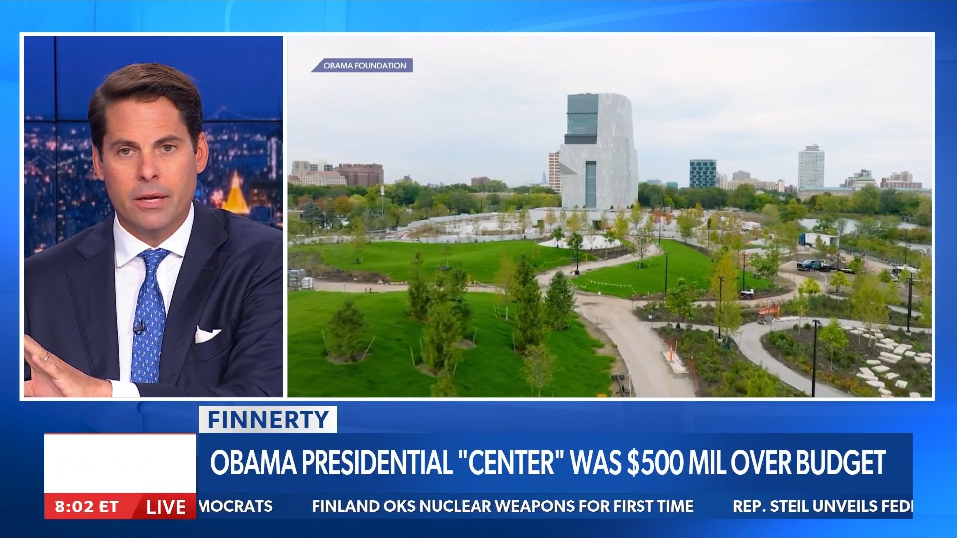 “The library was $500 million over budget and five years behind schedule. I've seen airports that are more attractive.”

Rob Finnerty took a closer look at former President Barack Obama’s presidential center in Chicago, examining the hiring of minority contractors as well as the project’s delays and cost overruns.