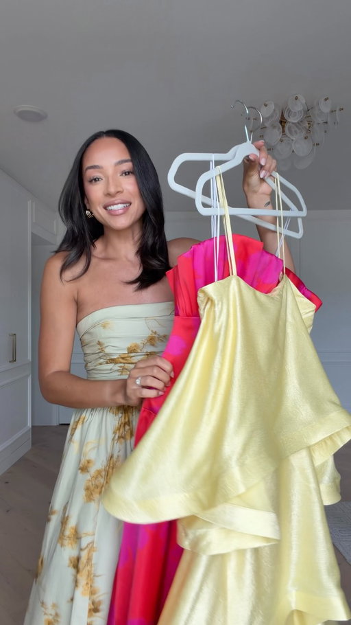 1, 2, or 3?! Which wedding guest dress should I wear to a black tie wedding this weekend? Looking at all of the dresses on, I’m really torn between 1 and 2 🙈 the sage floral feels quintessential summer black tie and the butter yellow is such a flattering color and the movement is gorgeous! This is hard 🫠

Comment “SHOP” and I’ll send you the links 💍