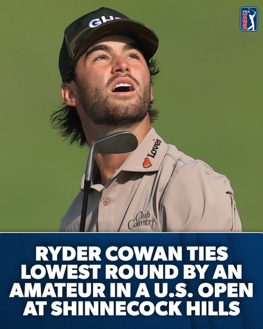 Rising @OU_MGolf senior @Ryder_Cowan shares second place into Friday @USOpenGolf after a history-matching opening round. 

“That is very cool, very cool,” said Cowan, who tied Sam Randolph (1986, Round 3) for the lowest round by an amateur in a U.S. Open at Shinnecock Hills.