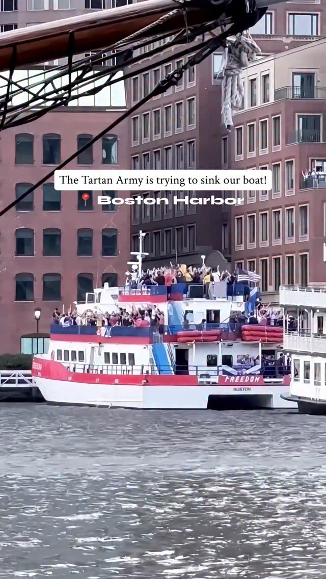 The Tartan Army once again took over Boston Harbor today 🏴󠁧󠁢󠁳󠁣󠁴󠁿🍻🚢 And over at the Haven in JP, Mayor Michelle Wu signed a letter of intent to make Boston and Glasgow twin cities 👯

🎥: @vikshulevich 

#tartanarmy #scotland #glasgow #boston #fifaworldcup