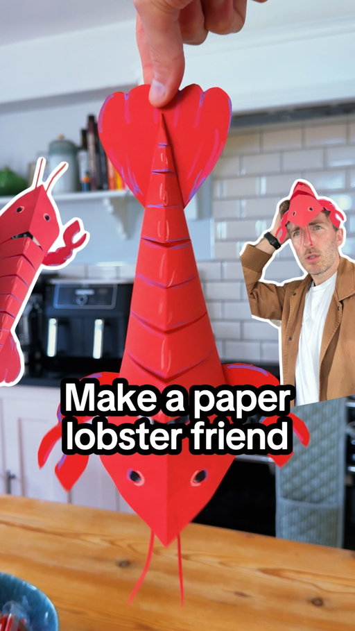 How to make a paper lobster friend. Making paper crafts is so much fun 🦞. Are you gonna make one? 

#crafts #papercraft
