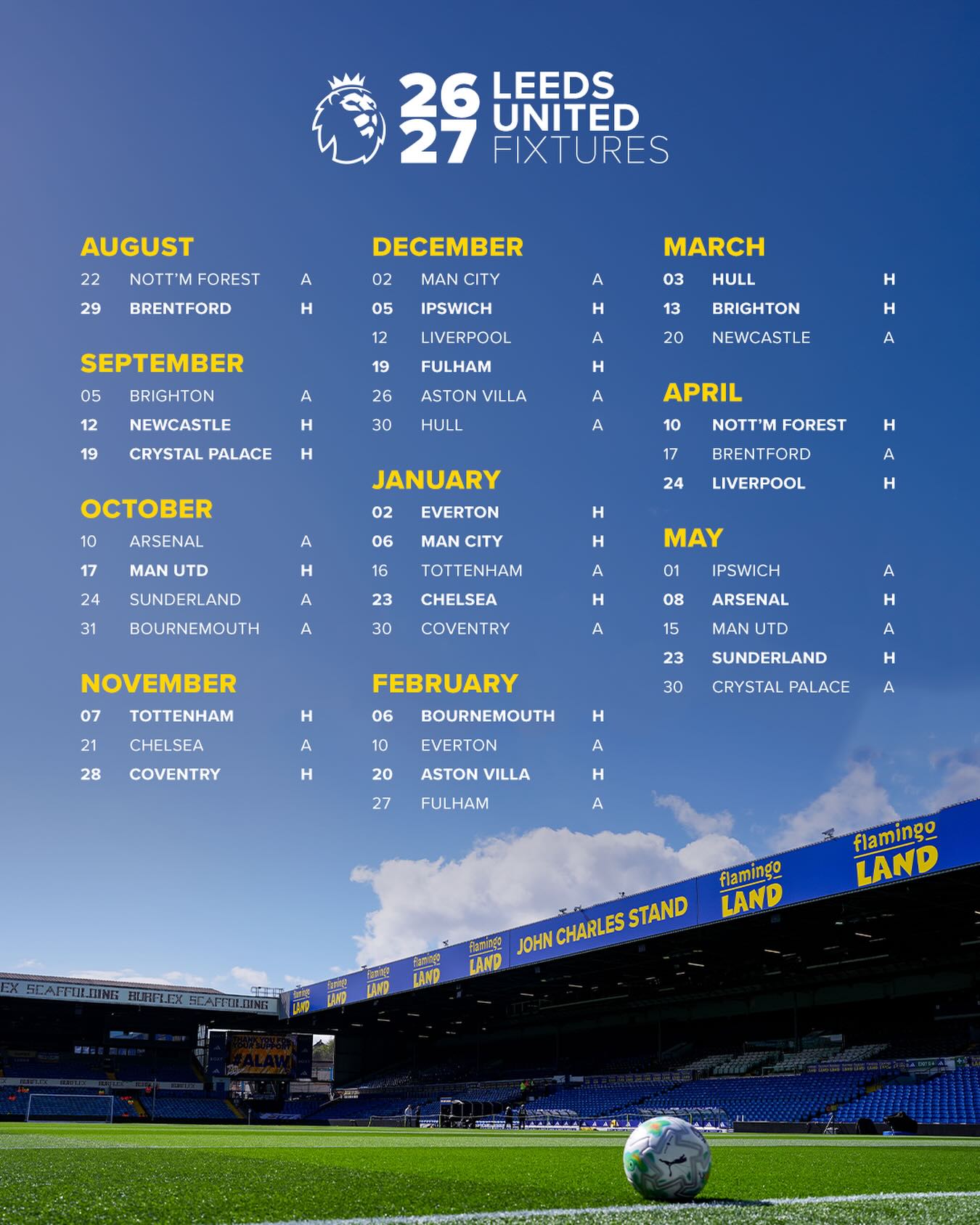 📆 Our 26/27 Premier League fixtures…